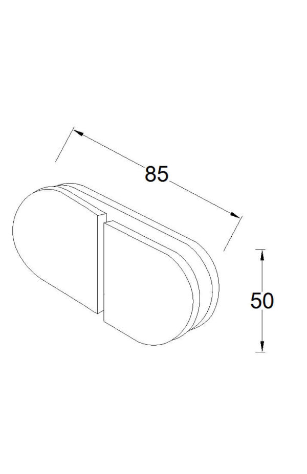 Équerre verre/verre 180° arrondie A124 – Image 3