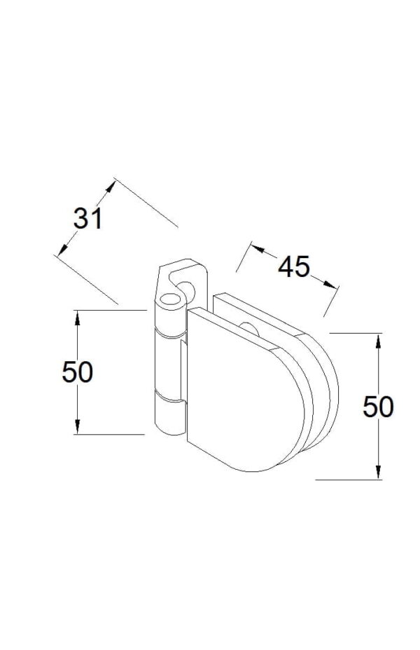 Charnière Mur-Verre A139 – Image 4