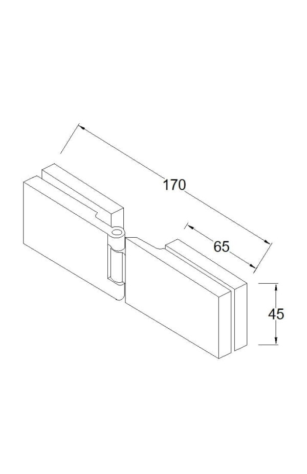 Charnière Verre-Verre Rectangle A158 – Image 2
