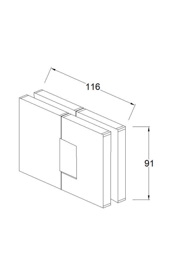 Charnière Verre-Verre 180° A133 – Image 2