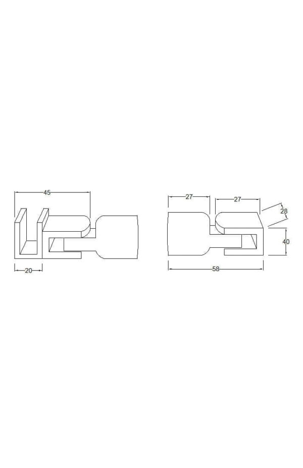 Fixation murale réglable pour tube d19mm finition chromé brillant A254 – Image 3