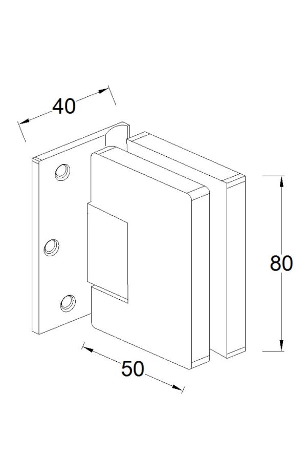 Charnière Mur-Verre mini A136 – Image 5